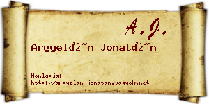 Argyelán Jonatán névjegykártya